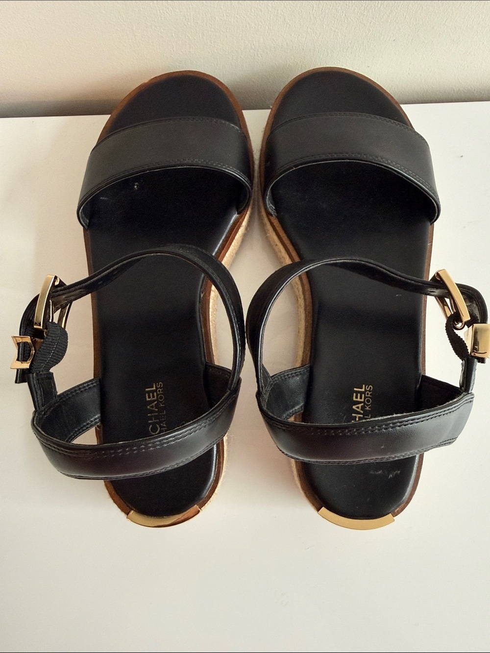 Michael Kors Black Espadrille Platform Sandals - Picture 7 of 8